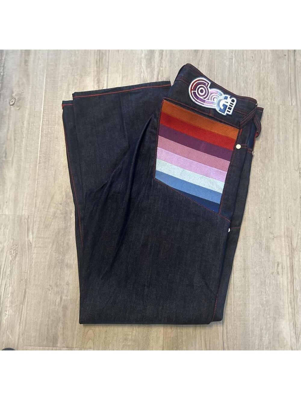 Coogi Jeans with rainbow stripe patch on back pocket - Picture 1 of 4